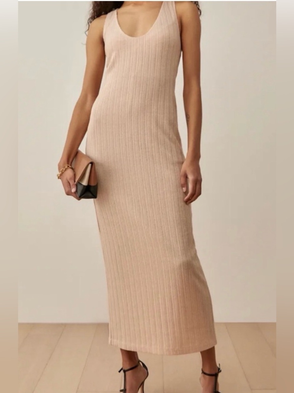 Reformation Durango Knit Midi Dress in Cream size Small